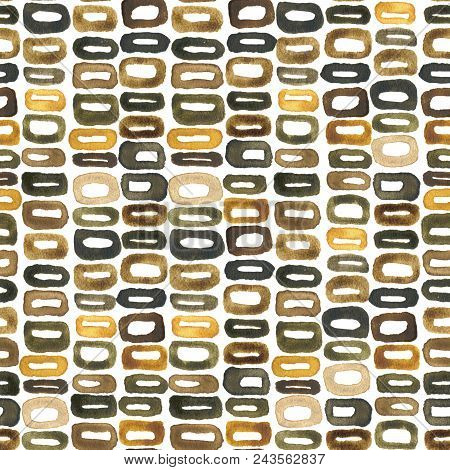 Seamless Watercolour Retro Pattern 60s For Craft, Textile, Wrapping, Decotate
