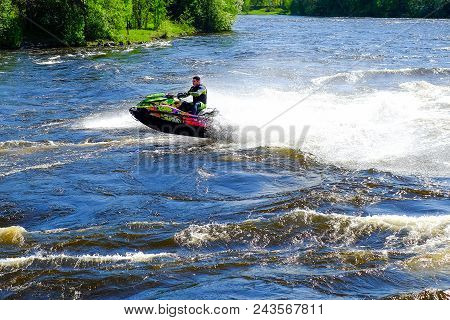 Saint-petersburg. Russia. 05272018 Jet Ski On The Shore