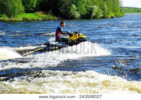 Saint-petersburg. Russia. 05272018 Jet Ski On The Shore