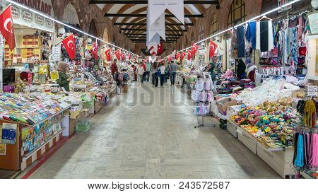 Unidentified Peolple At Selimiye Arasta Bazaar Which Is Beside Selimiye Mosque In Edirne.