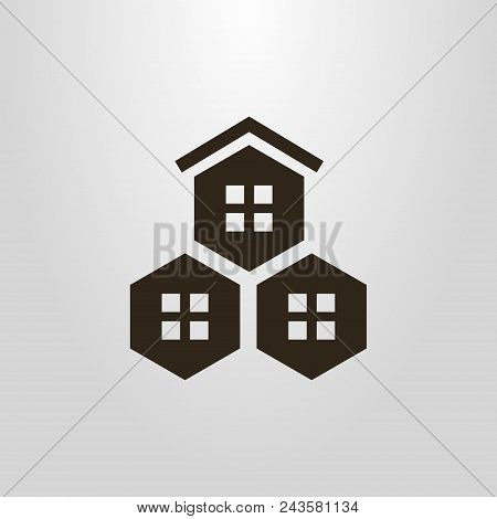Black And White Simple Vectorabstract Pictogram Of The Honeycomb And Windows