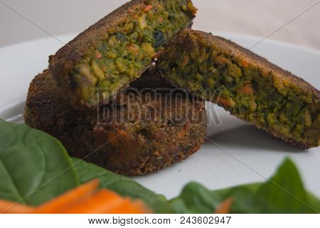 Vegan Mini Burgers With Mix Of Chopped Vegetables