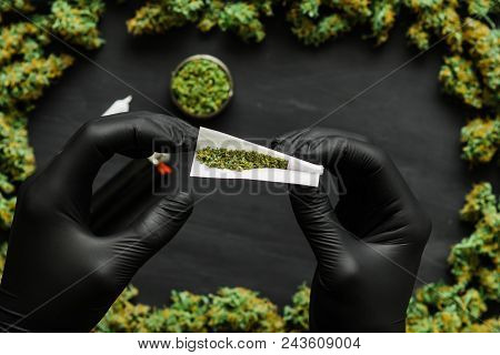 Grinder A Lot Ofx Marijuana, Fresh Buds Of Cannabis Many Weed. Copy Spase Copy-space