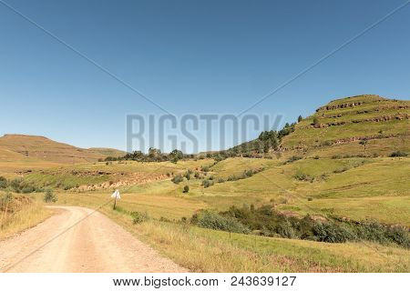 The Pot River Pass In The Eastern Cape Province Is Visible Against The Slope Of The Mountain To The 