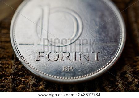 One Hungarian Forint (huf) As A Symbol Of Currency In Hungary