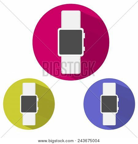Smartwatch Digital Accessory Icon Set. Illustration Vector