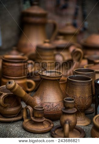 Clay Pot. Clay Vase. Retro Souvenirs. Clay Dishes. Handmade