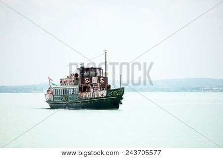 BALATONFURED, HUNGARY - JUNE 02 2018: Yachts in the harbour of Baltonfured, Hungary, Europe