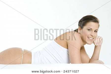 Portræt af liggende kvinde