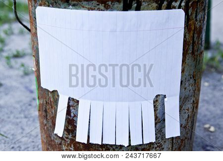 Blank White Paper With Tear Off Tabs