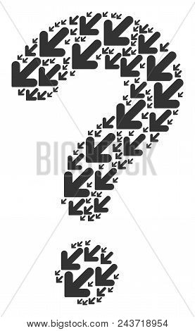 Unknown Composition Created From Arrow Down Left Elements. Vector Arrow Down Left Icons Are Organize