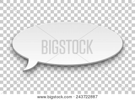 Quote Balloon Volume Oval Transparent Background. Single Object For Comics And Reminders. Vector Ill