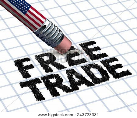 United States Withdrawing From Free Trade Policy As American Economic Protectionism As A 3d Illustra