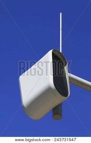 Static Speed Or Safety Camera Against A Blue Sky