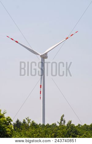 Landscape with wind turbines