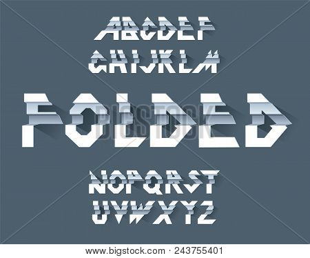 Paper Alphabet Vector Of Paper Folding. Ribbon Script Font. Vector Of Modern Stylized Paper Font. Al