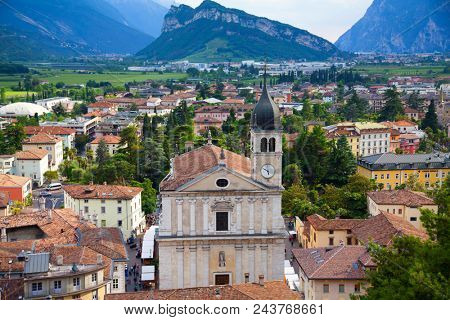 The church Collegiata dell'Assunta of Arco, near Lake Garda in Italy