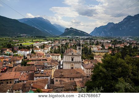 The church Collegiata dell'Assunta of Arco, near Lake Garda in Italy