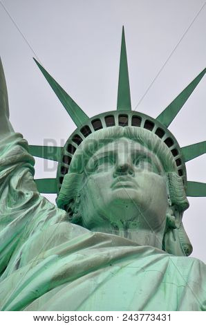 The Statue Of Liberty Is A Colossal Neoclassical Sculpture On Liberty Island In New York Harbour - C
