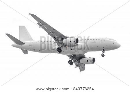 Unspecified White Plane Isolated On White Background.