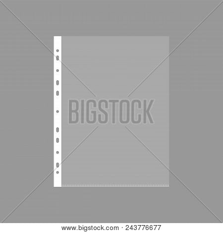 Empty Plastic Bag. Punched Pocket. Business File. Sheet Protector Isolated On A Transparent Backgrou