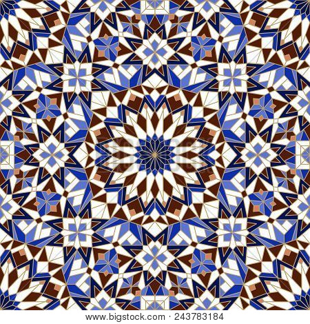 Morrocan Seamless Mosaic Pattern. Arabic Abstract Background