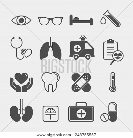 Medical Flat Vector Icons Set. Health Flat Vector Icons