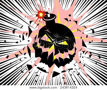 Vector Illustration Of A Big Bomb Explosion