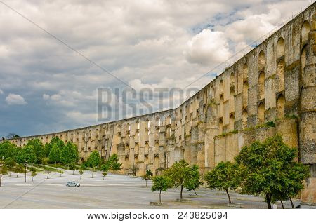 Amoreira Aqueduct Of Portugal In Elvas. Alentejo, Portugal.