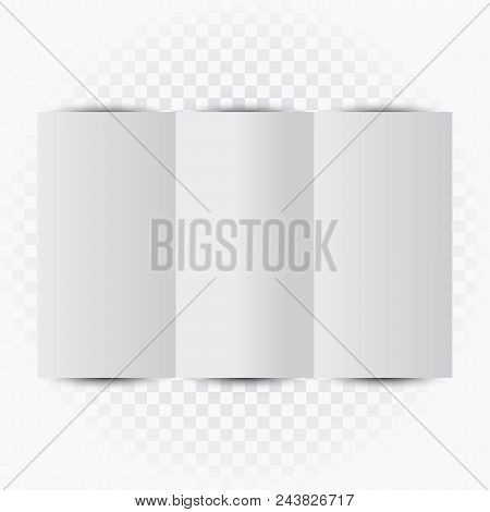 Threefold Letter Blank Empty Template. Advert Flyer Mockup Booklet.