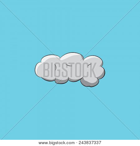 Illustration Of Cloud In The Sky. Vector Flat Style.