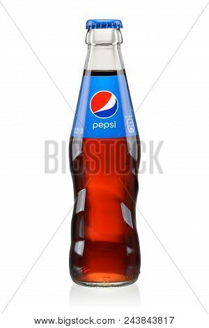 Brest, Belarus - May 27, 2018: Pepsi Glass Bottle Produced By Pepsico Isolated On White Background