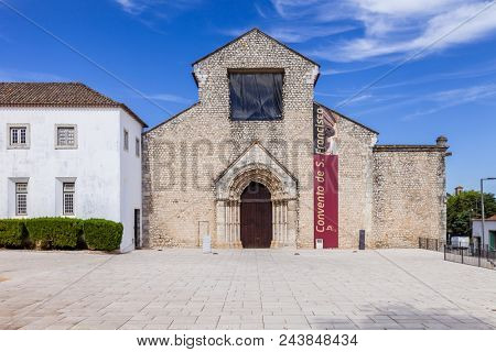 Santarem, Portugal - September 10, 2010: Sao Francisco Convent 13th century Mendicant Gothic Architecture. Franciscan Religious Order.