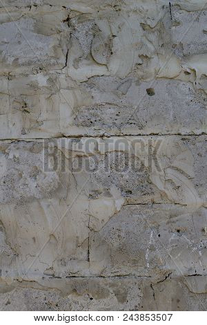 Background Of Gray Concrete Blocks Of A Wall Texture