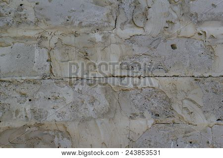 Background Of Gray Concrete Blocks Of A Wall Texture