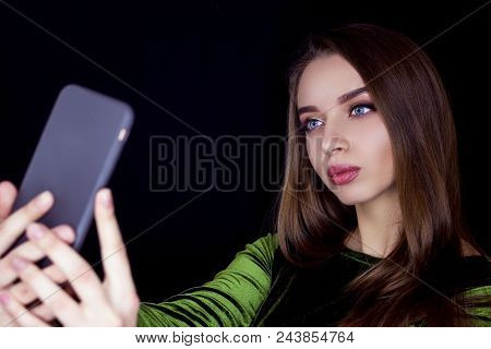 Beautiful Girl Making Selfie On Phone