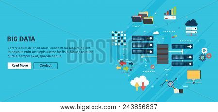 Network Server Of Computers And Business Intelligence.database Security System. Backup Data Traffic 