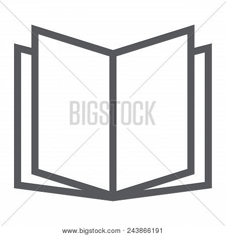 Open Book Line Icon, School And Education, Knowledge Sign Vector Graphics, A Linear Pattern On A Whi