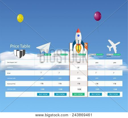 Creative Vector Illustration Of Business Plans Web Comparison Pricing Table Isolated On Transparent 