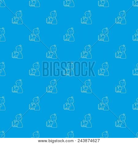 Man Operator Pattern Vector Seamless Blue Repeat For Any Use
