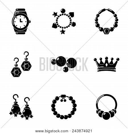 Adornment Icons Set. Simple Set Of 9 Adornment Vector Icons For Web Isolated On White Background