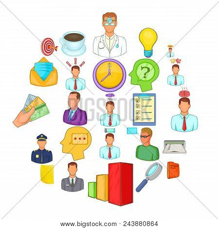 Telework Icons Set. Cartoon Set Of 25 Telework Vector Icons For Web Isolated On White Background