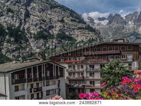 Village Of The Italian Alps In The Aosta Valley