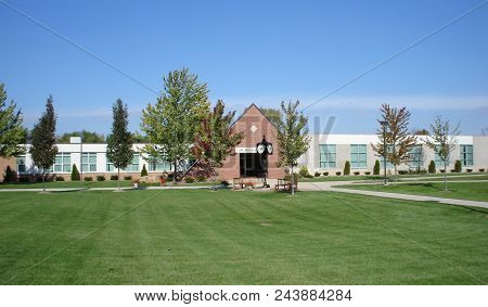 Hubbard Hall And Mccann Center Under A Clear Blue Sky, Defiance College, Defiance, Oh October 19, 20