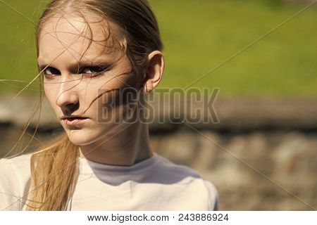 Scin Care. Woman With Young Skin Face, Youth. Woman With Eye Makeup, Beauty. Beauty Model With Glamo