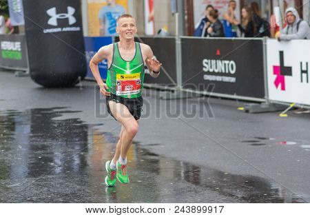 Dnipro, Ukraine - May 20, 2018:runner Up (yhor Porozov) Running During Of The Interipe  Dnipro Half 