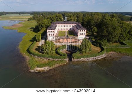 Aerial View Of The Tullgarn Castle Seen From The Sea Side.