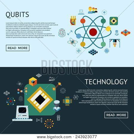 Digital Vector Quantum Computing Icon Set