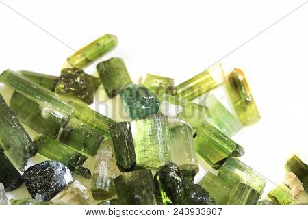 Green Verdelite Mineral Collection As Very Nice Background