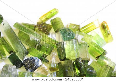 Green Verdelite Mineral Collection As Very Nice Background